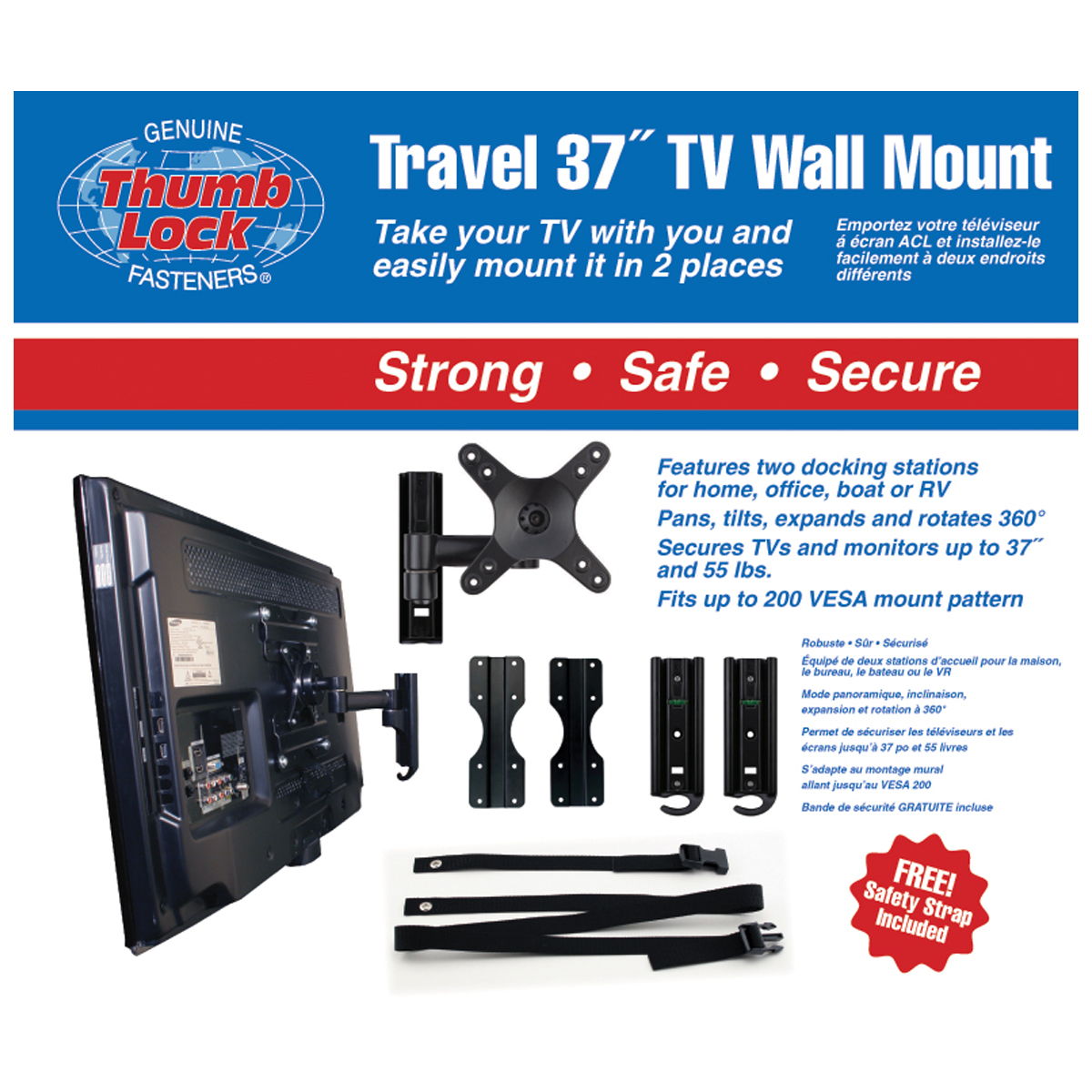 Travel TV Mount up to 37" & 55lbs