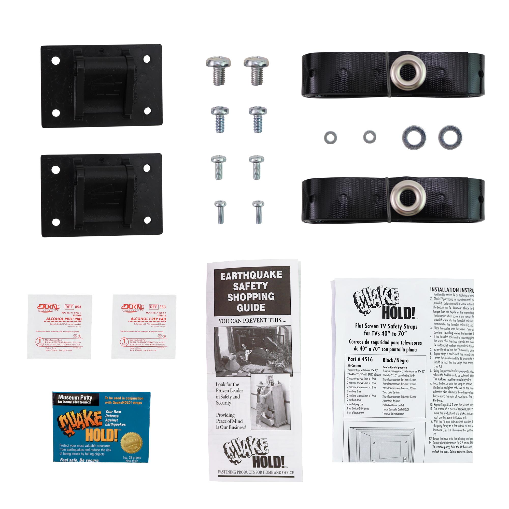 QuakeHOLD! 70 in. Flat-Screen Television Strap Kit 4516 - The Home Depot