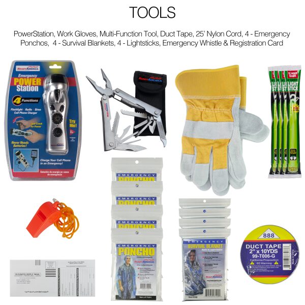 4 Person Deluxe Emergency Kit (3 Day Backpack) - Image 3