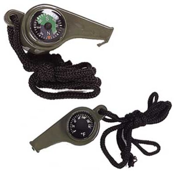 1pc 3-In-1 Emergency Survival Whistle With Compass Thermometer For Camping  Hiking Outdoor Tools, Referee Cheerleading Whistle