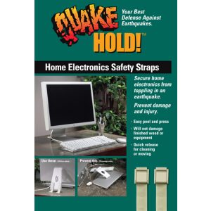 QuakeHOLD! Home Electronic Safety Straps-Grey