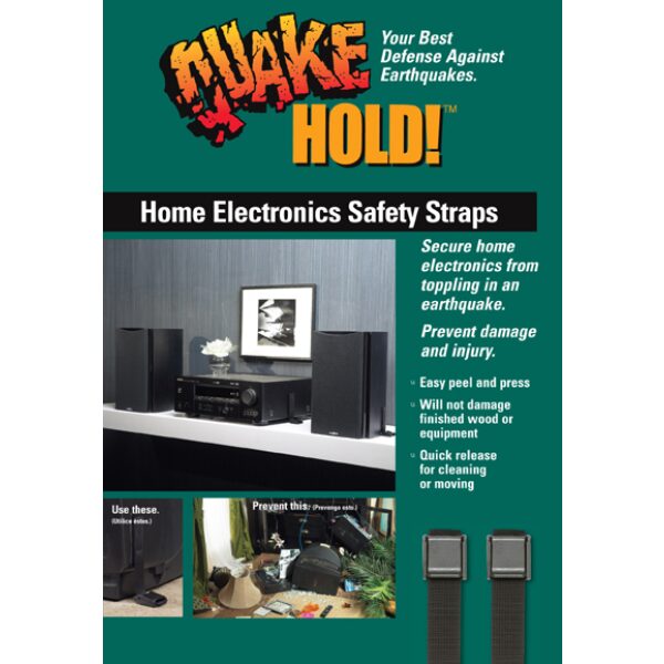 QuakeHOLD! Home Electronic Safety Strap-Black