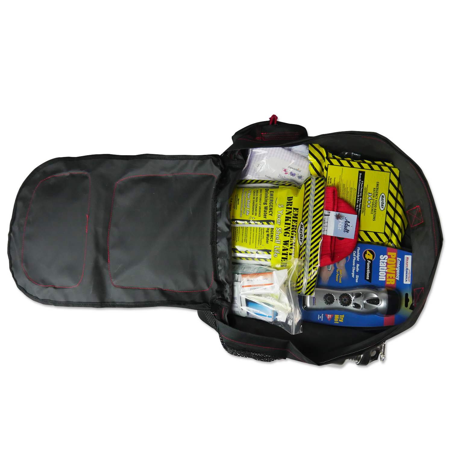 Ready America 72 Hour Deluxe Emergency Kit, 4-Person 3-Day Backpack, First  Aid Kit, Survival Blanket, Power Station, Emergency Food, Portable Disaster