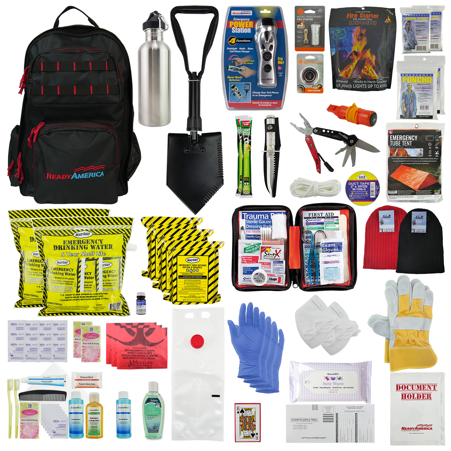 Ready America 70211 2 Person Outdoor Survival Kit 