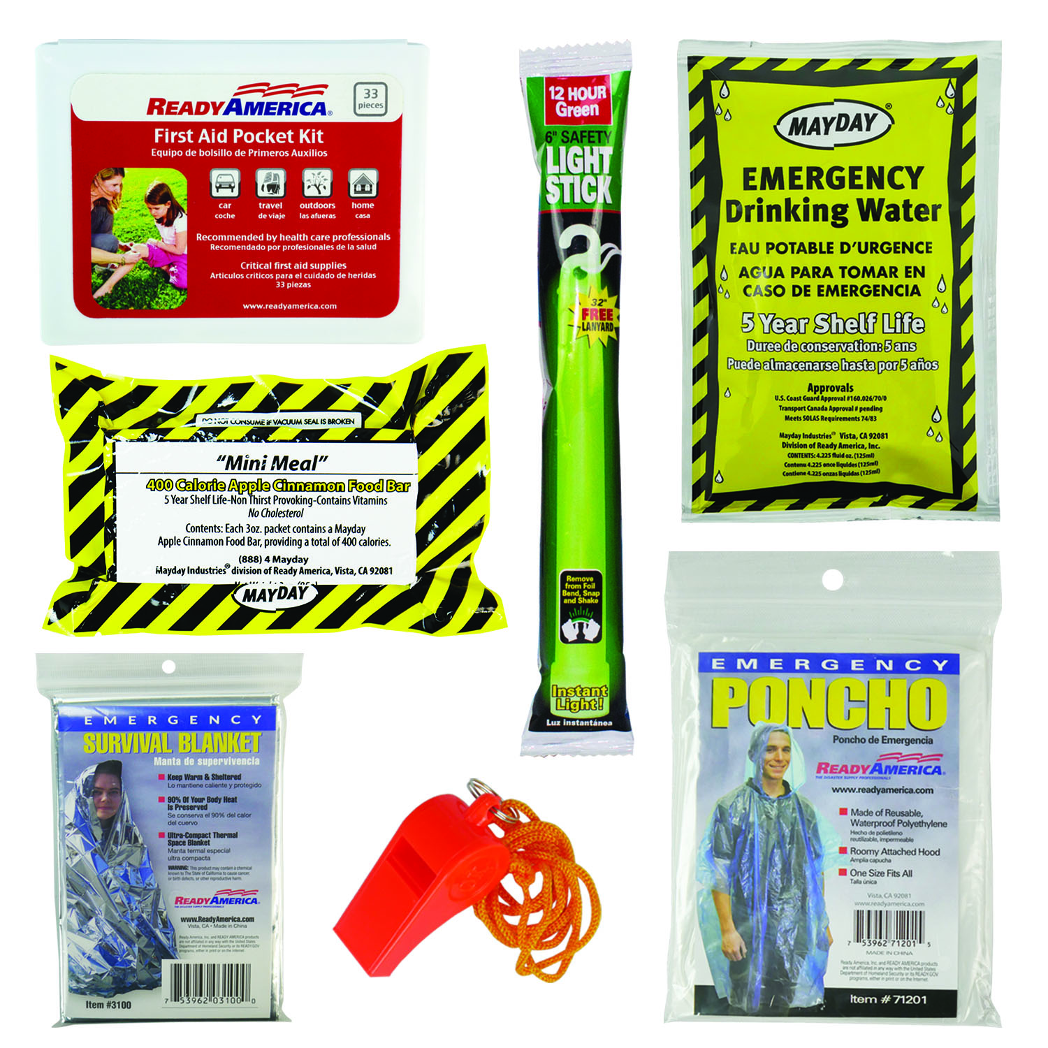 Emergency Survival Essentials 1 Person 1 Day Value Kit Ready America