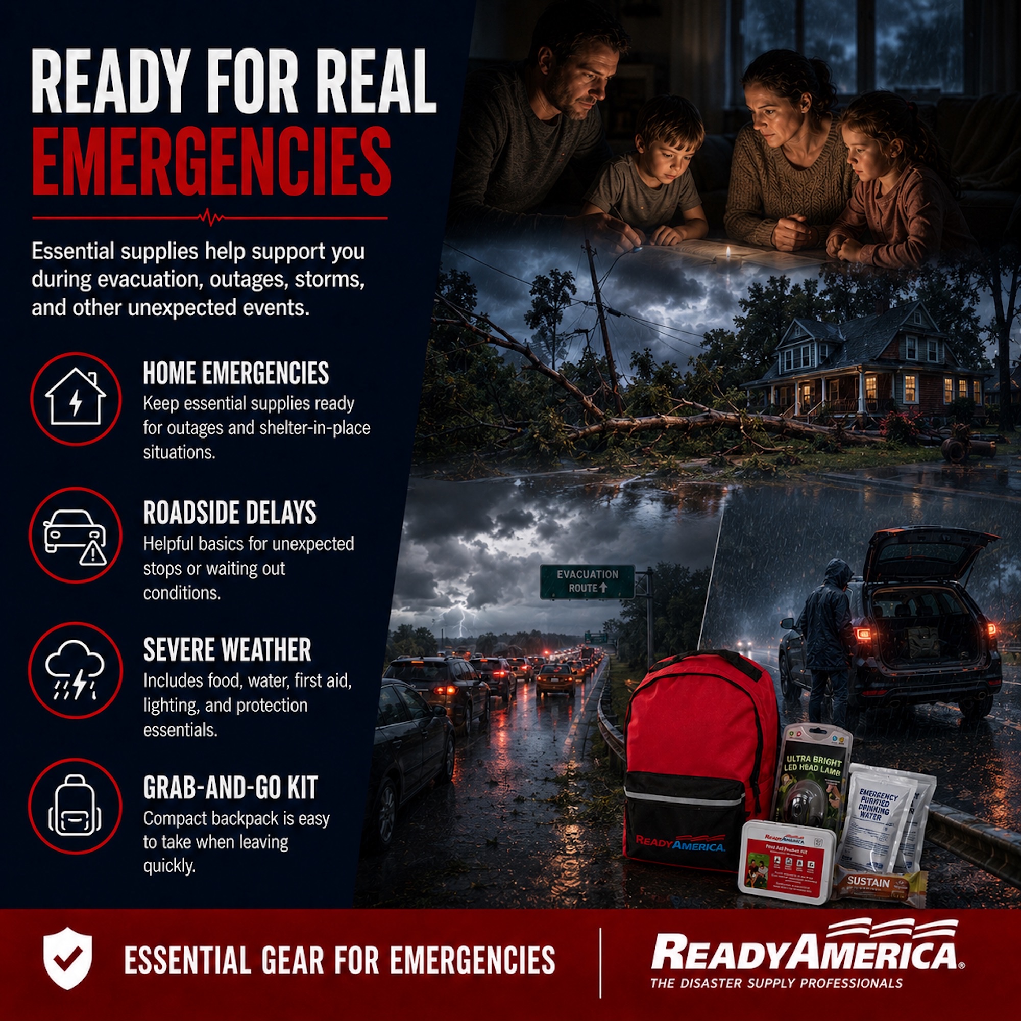 2 Person Fire/Blackout Emergency Kit (3 Day Backpack) - Image 3