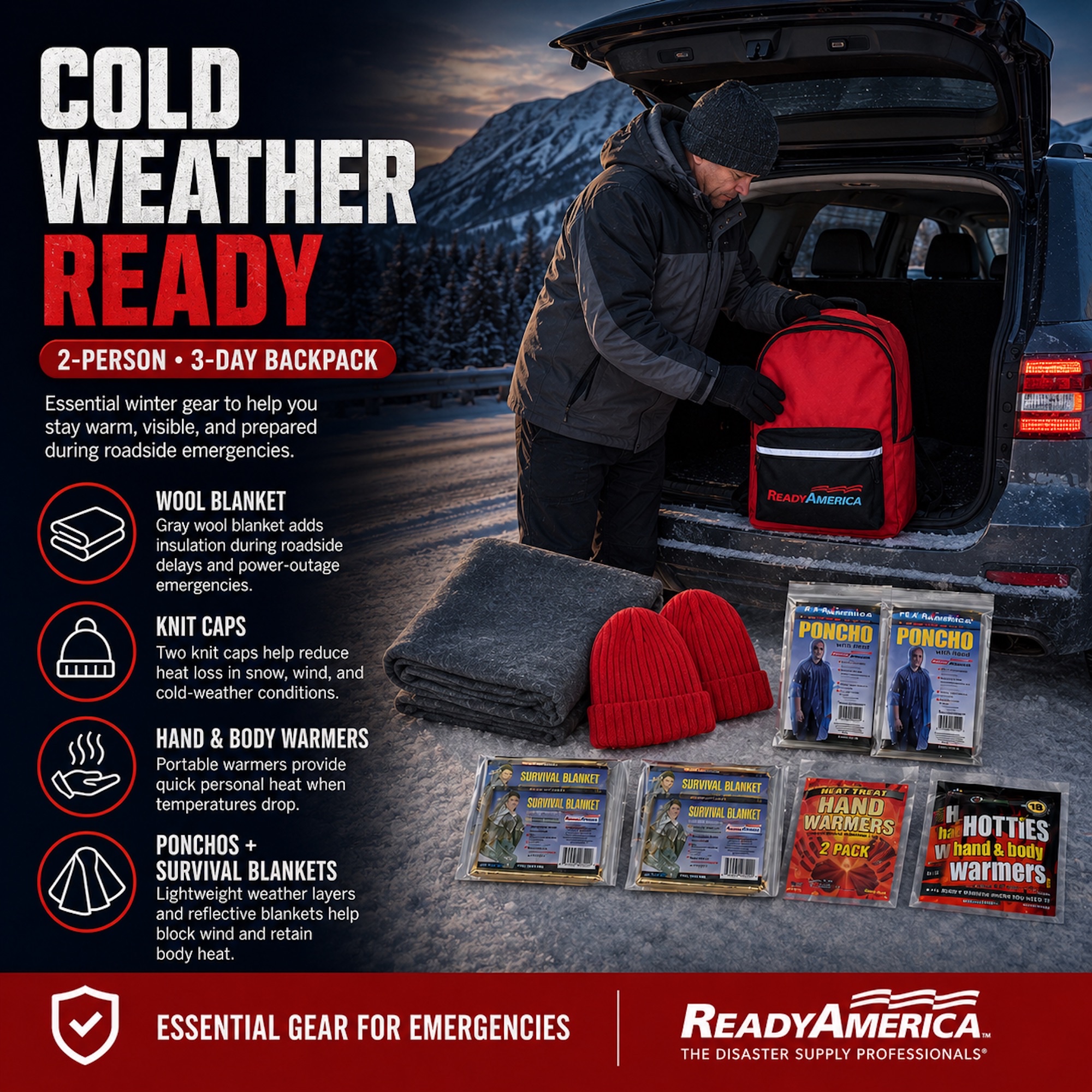2 Person Cold Weather Survival Kit (3 Day Backpack) - Image 6