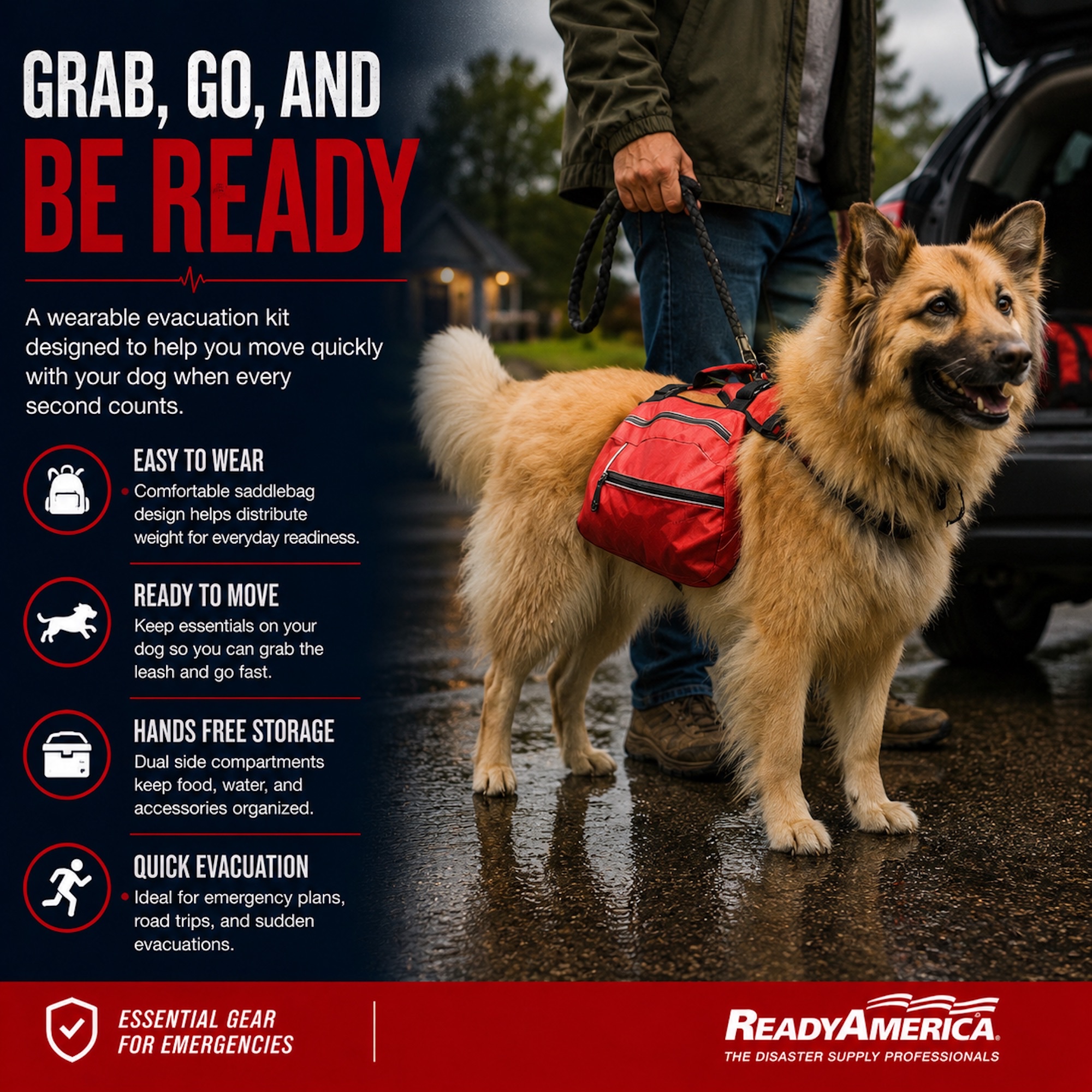Large Dog Evacuation & Emergency Saddle Bag - Image 2