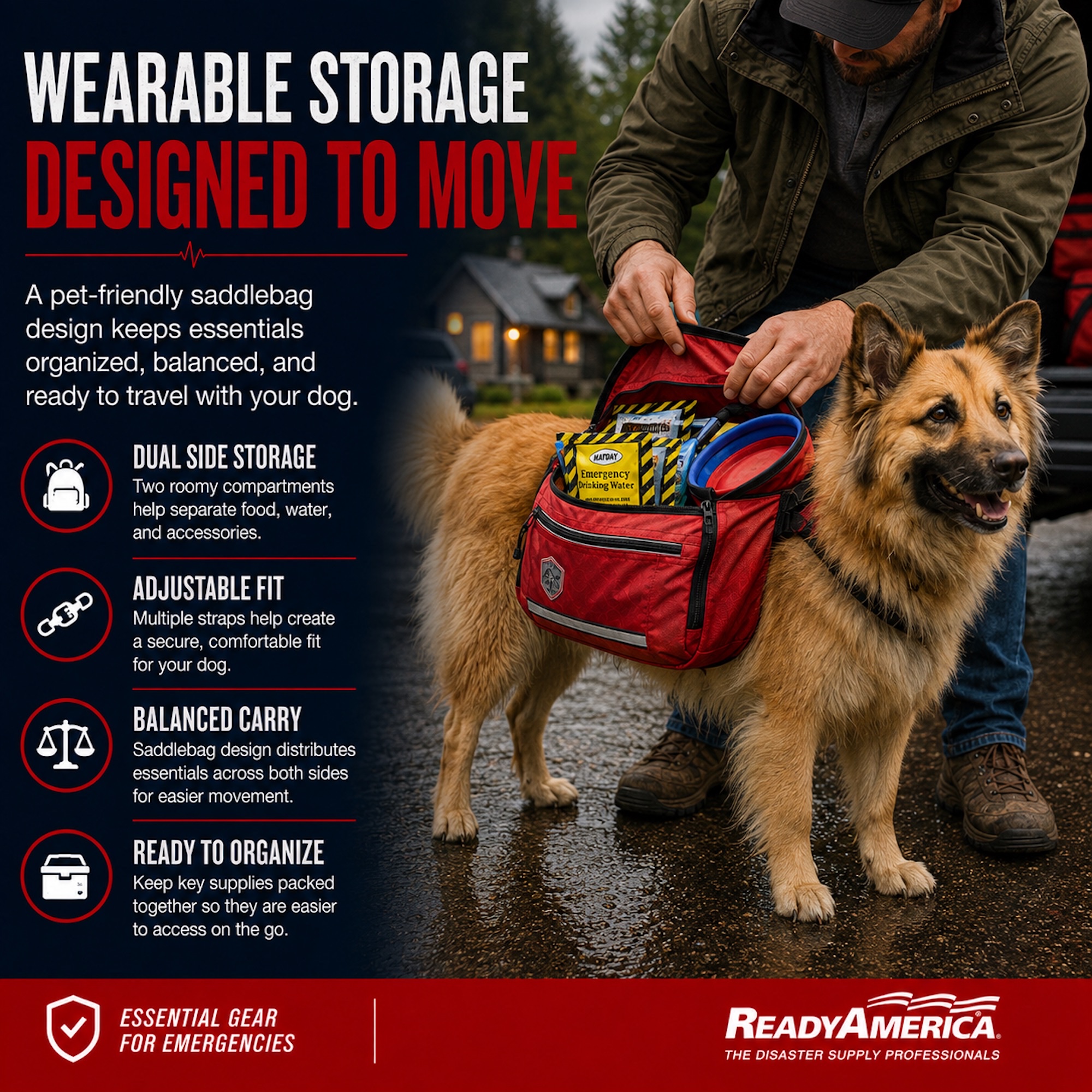 Large Dog Evacuation & Emergency Saddle Bag - Image 4