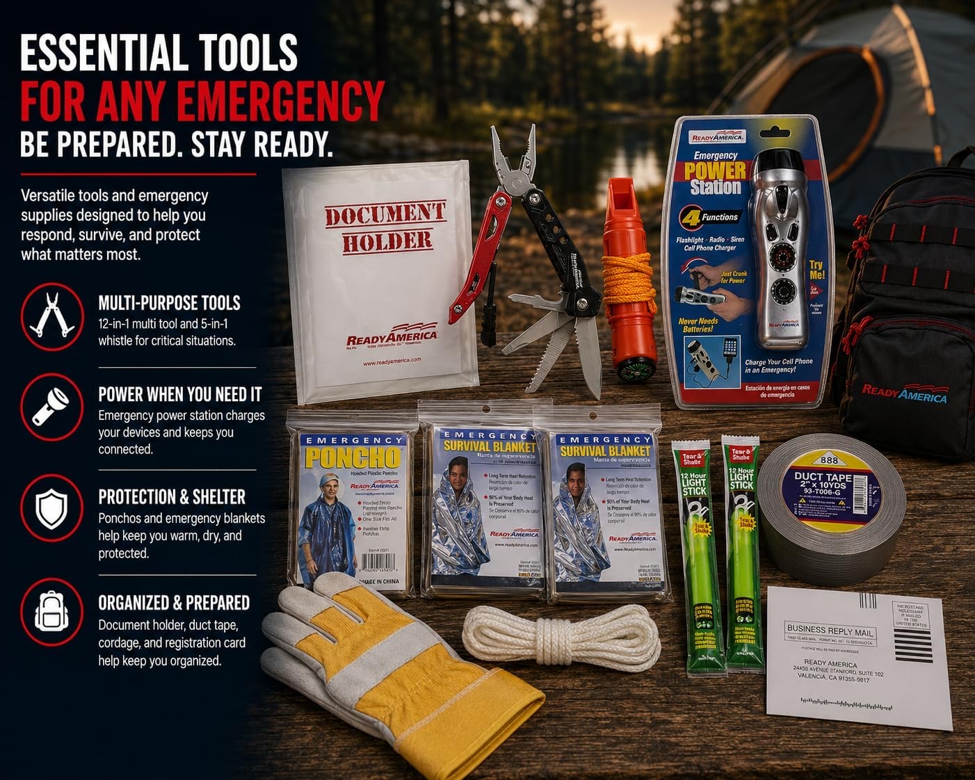 4 Person Professional Emergency Kit (3 Day Backpack) 10 Year Shelf Life Food & Water - Image 3
