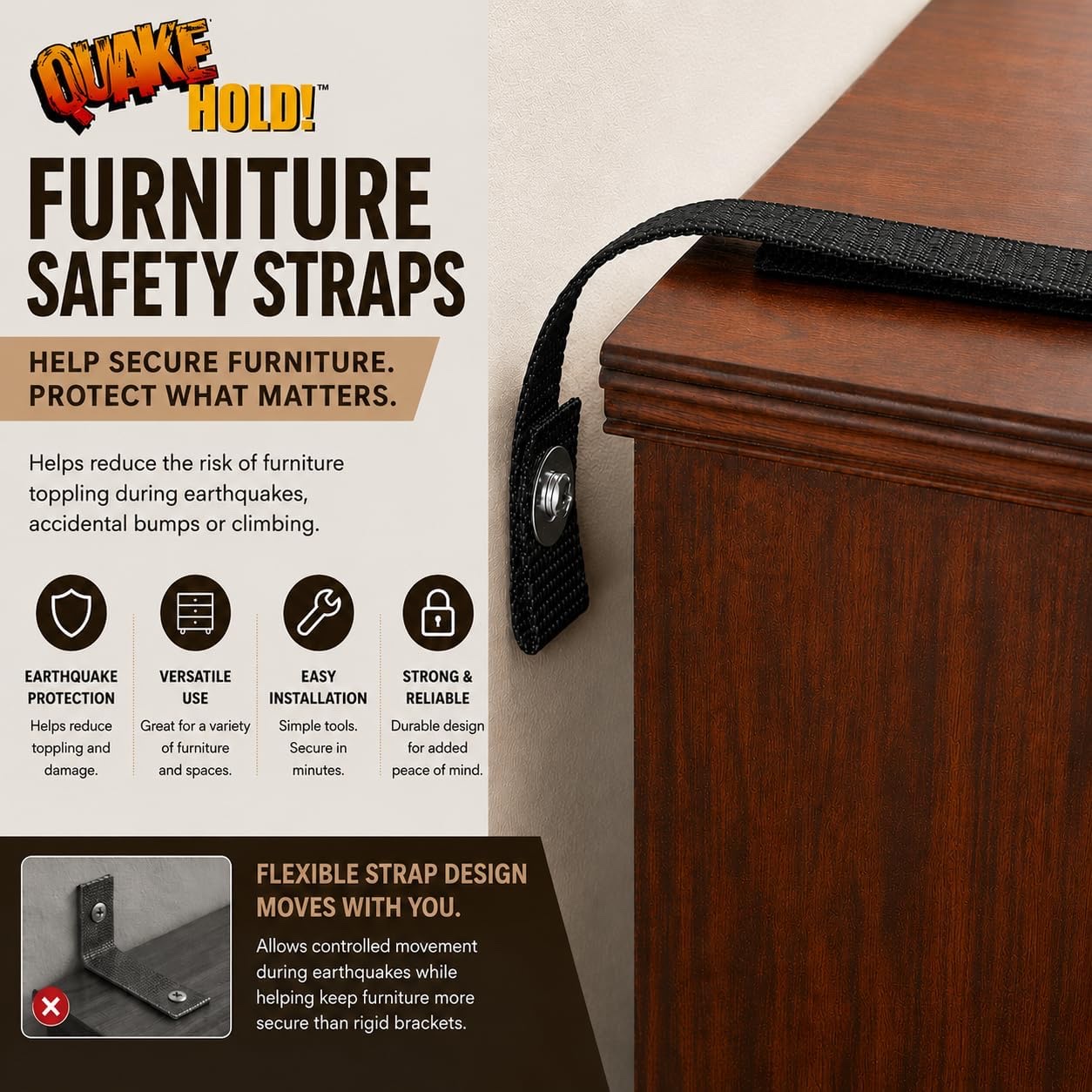 QuakeHold! Furniture Strap - Image 2